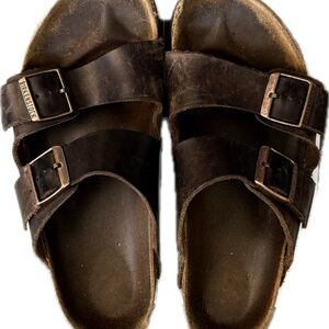 Birkenstock Dark Brown Leather Sandals